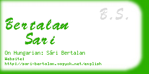 bertalan sari business card